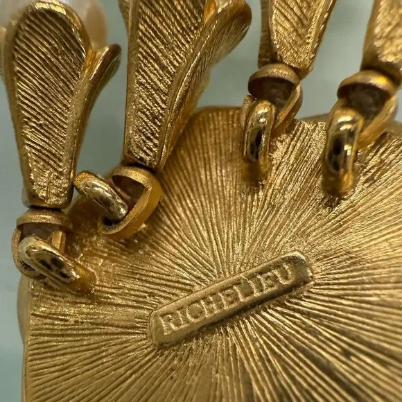 Vintage Richelieu Faux Pearl Rhinestone Necklace 18 inches - Picture 9 of 9